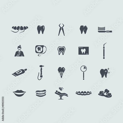 Set of stomatology icons photo
