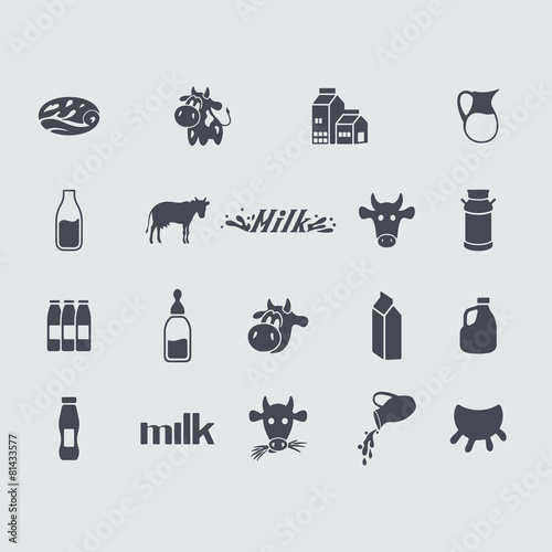 Set of milk icons