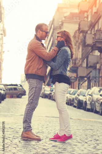 Urban couple outdoors. © astrosystem