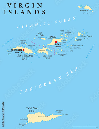 Virgin Islands Political Map
