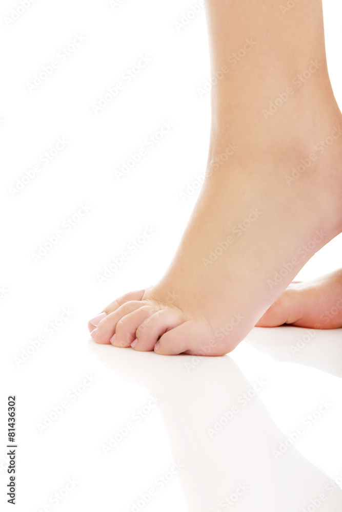Woman's bare foot. Woman's bare foot.