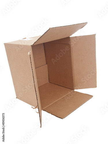 Cardboard open fallen view