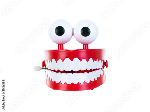 Fotografija Chattering teeth on a pure white background