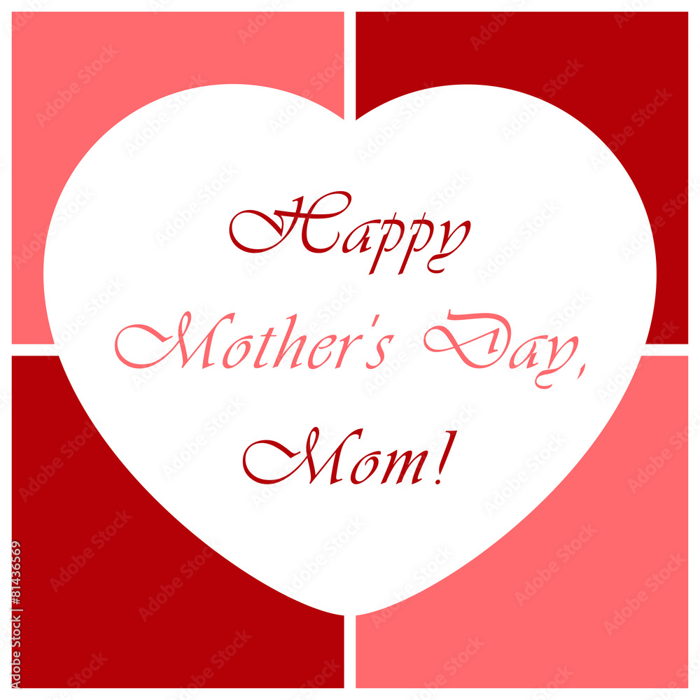 Mothers Day greeting card with heart