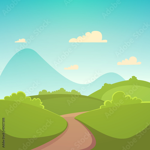 Summer Cartoon Landscape