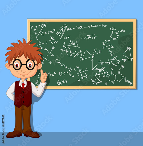 Cartoon smart boy