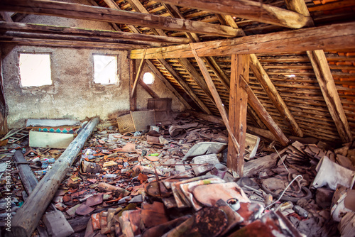 abandoned house attic