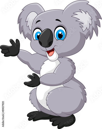 Happy cartoon koala