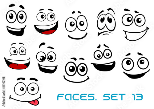 Cartoon faces with various emotions