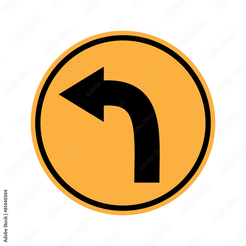 Traffic sign . Turn Left Traffic sign . Turn Left