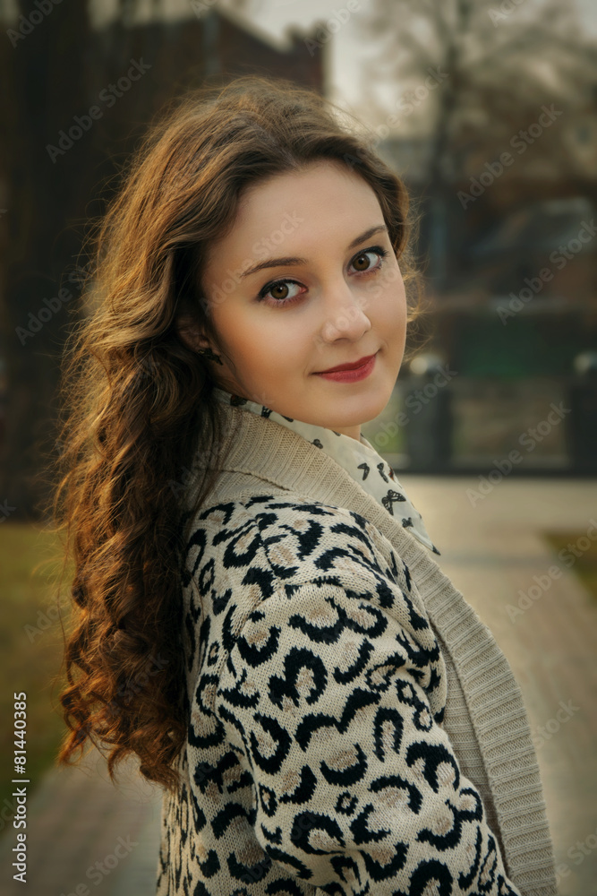 Portrait of a young girl on the street Portrait of a young girl on the street