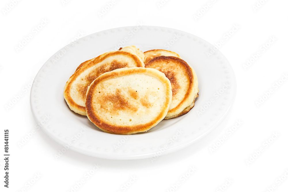 Homemade pancakes on a plate Homemade pancakes on a plate