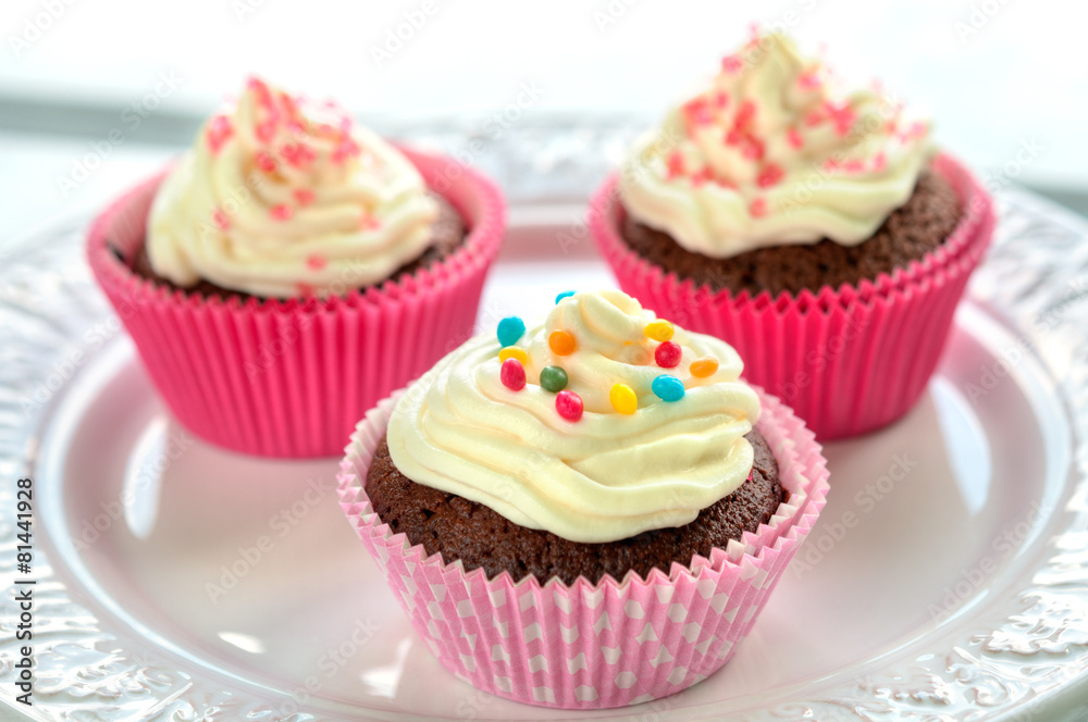 Colourful Chocolate Cupcakes