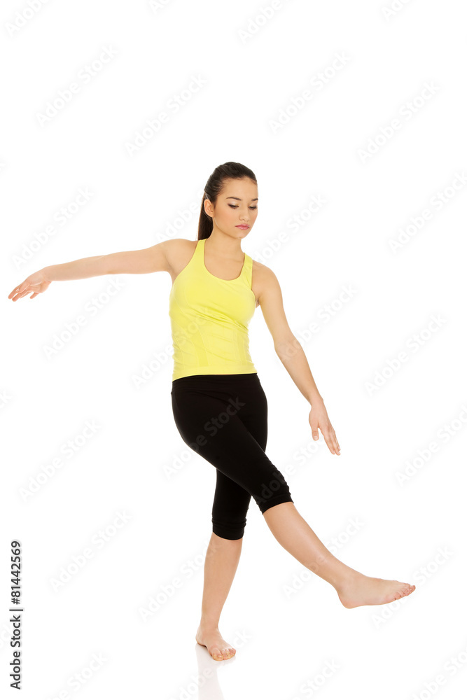 Fitness woman doing fitness exercise. Fitness woman doing fitness exercise.