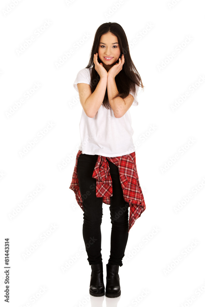 Friendly smiling young woman. Friendly smiling young woman.