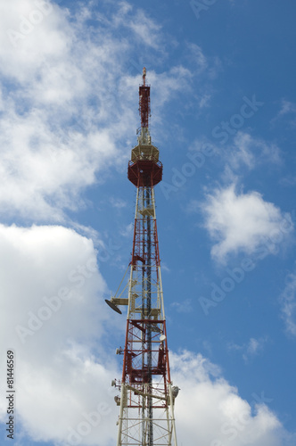 Aerial against the blue sky and clouds