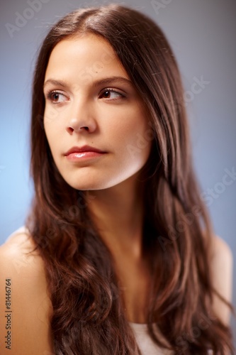 Closeup portrait of attractive young woman