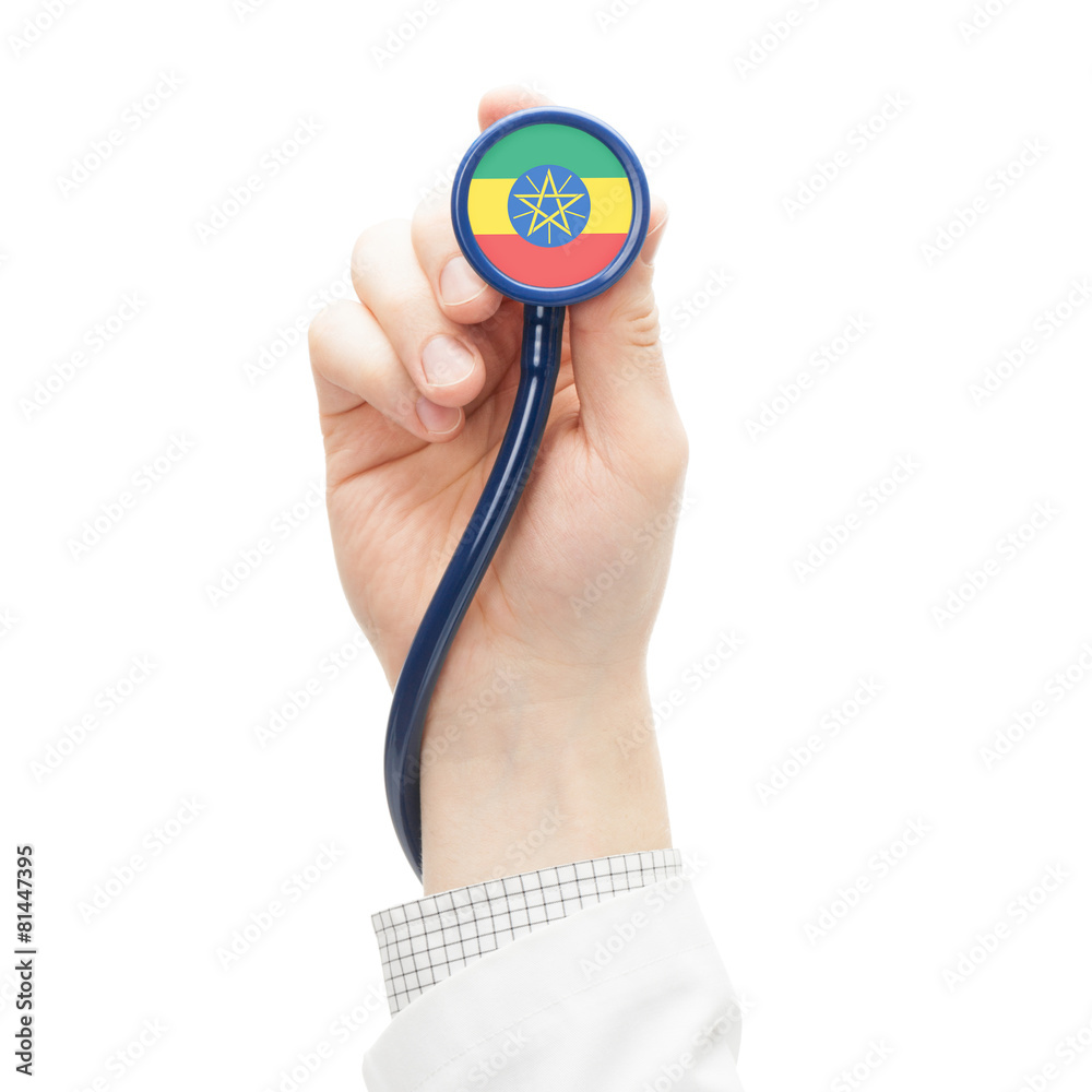 Fototapeta premium Stethoscope with flag series - Ethiopia