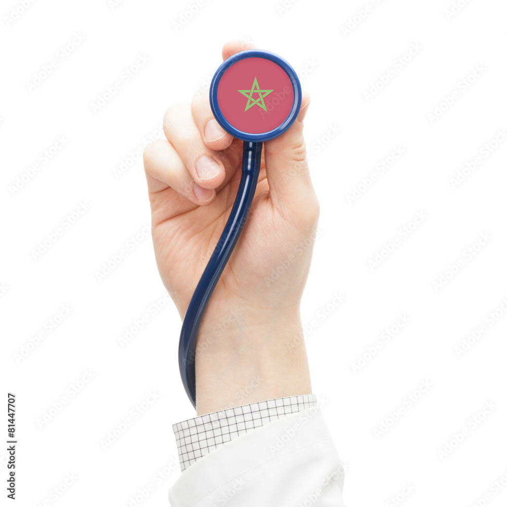 Fototapeta premium Stethoscope with flag series - Morocco