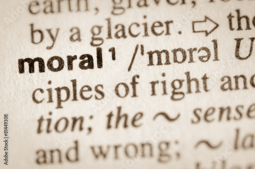 Dictionary definition of word moral