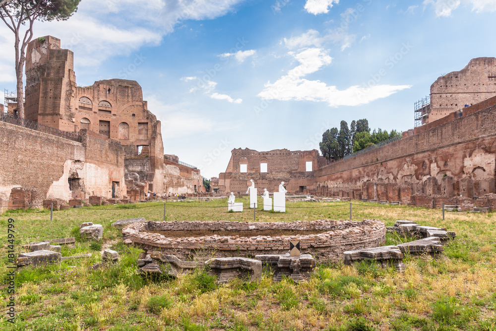The ancient ruin in Rome near colosseum