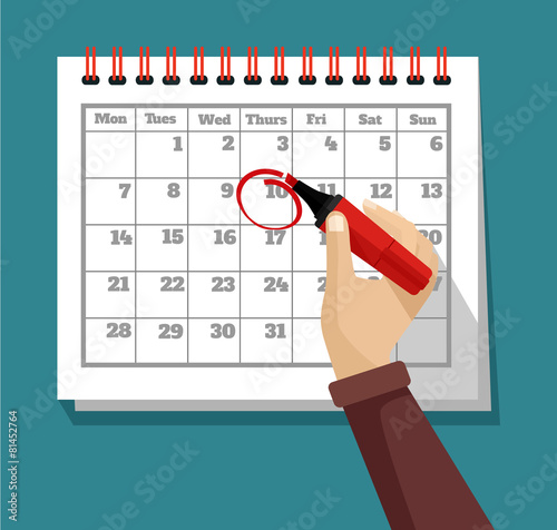 Vector flat calendar illustration