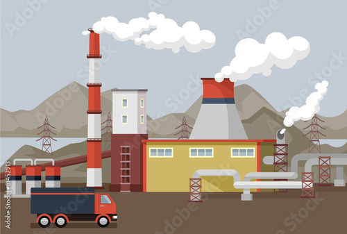 Vector flat factory illustration