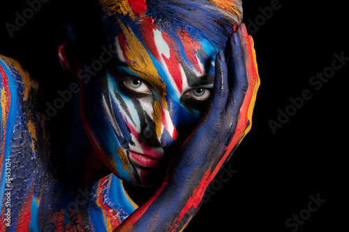 Fotografie Colorful portrait of a girl.