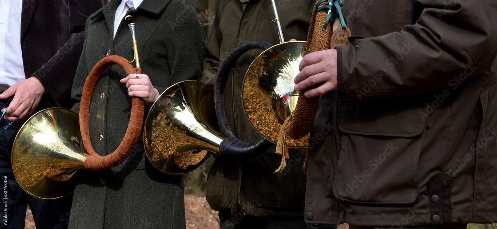 Naklejka premium hunting horns band