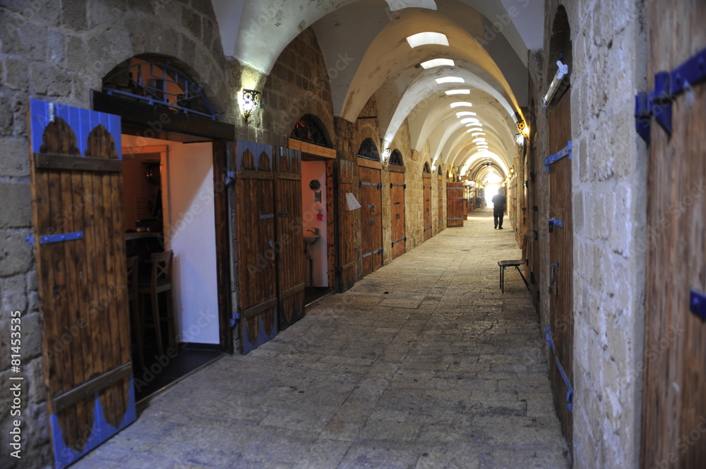 Obraz premium Turkish Bazaar in Old city of Acre