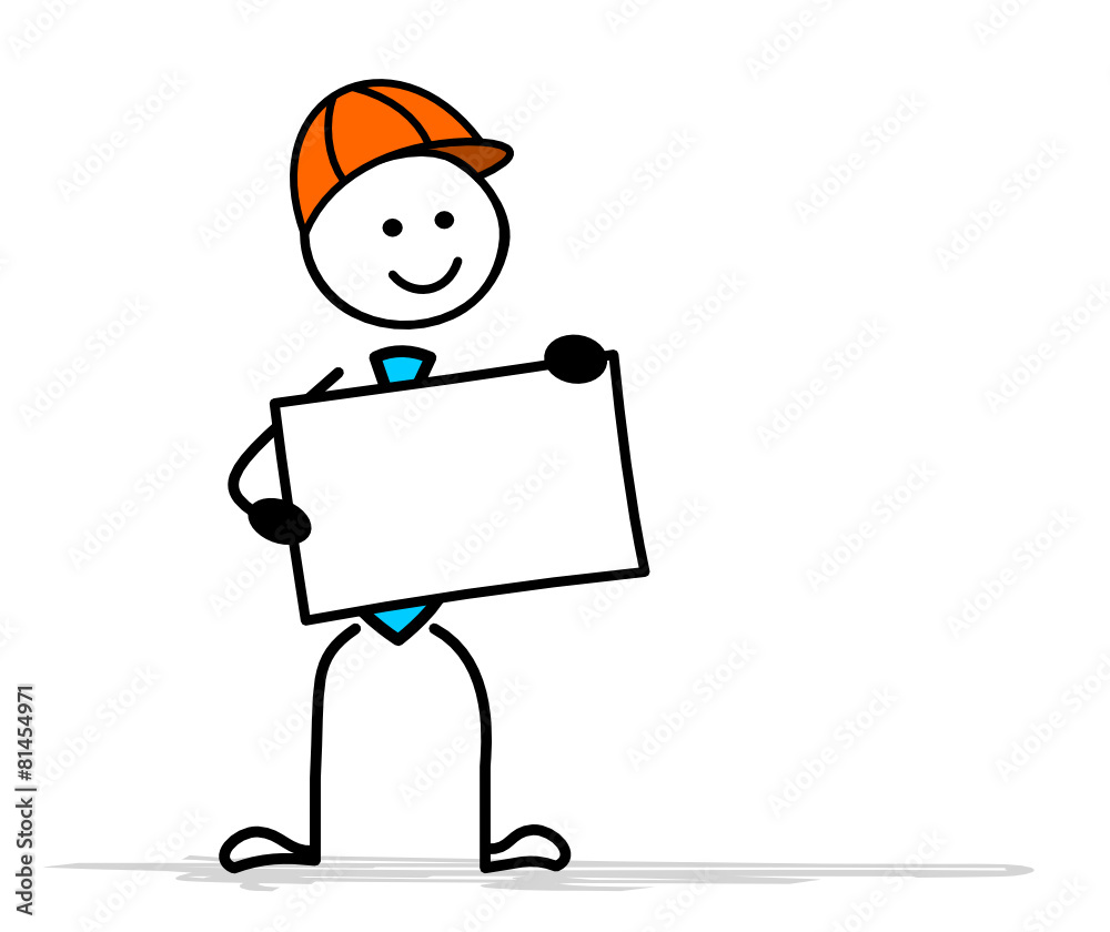 Strichmännchen Bauarbeiter