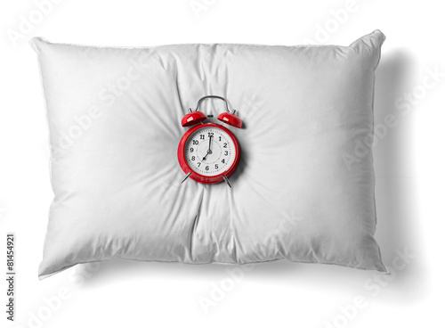 pillow and clock