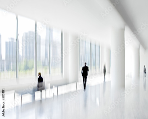 group of people in the lobby business center