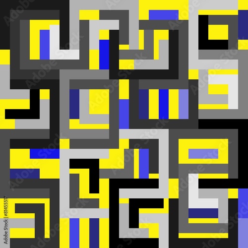 Abstract yellow blue gray background in cubist style