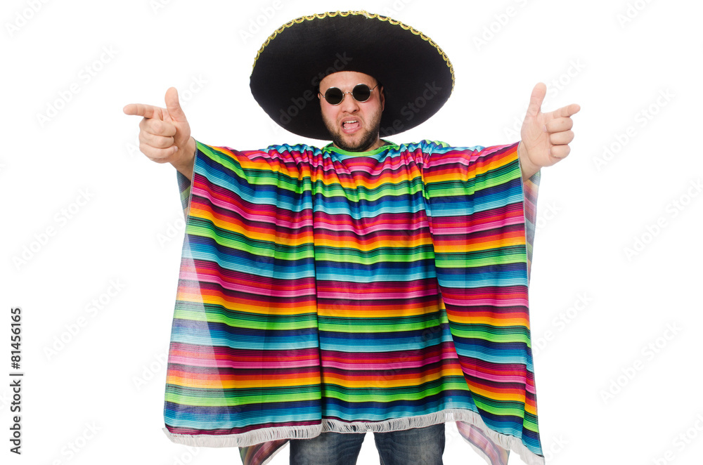 Funny mexican isolated on white Stock-Foto | Adobe Stock