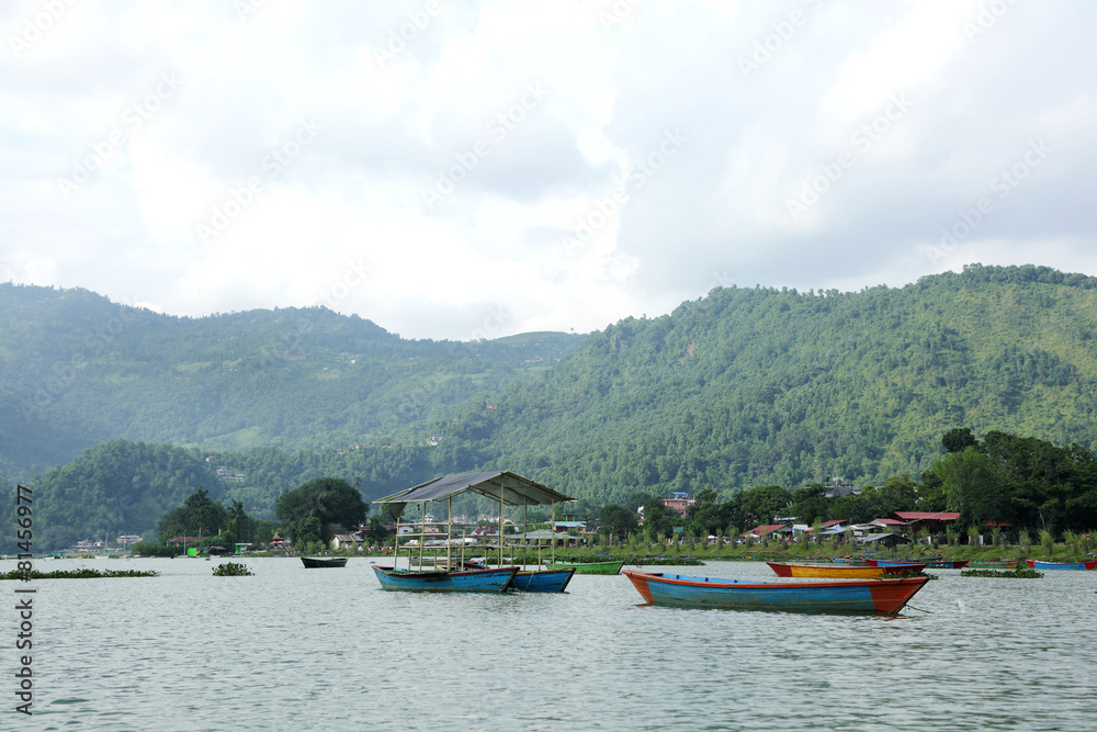 Boats in Phewa Lake