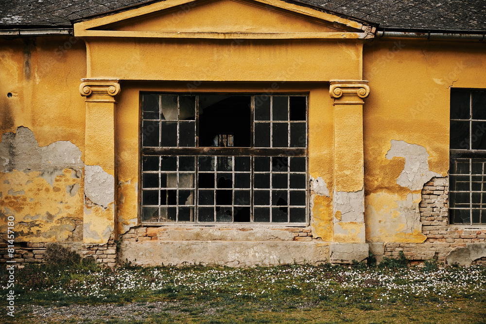 Abandoned old building window Abandoned old building window