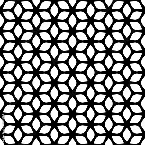 Decorative Seamless Floral Geometric Black   White Background