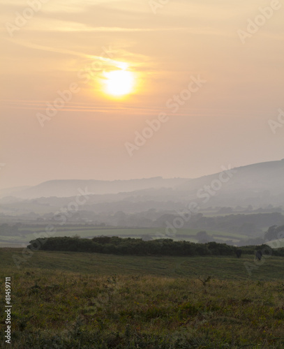 Moody and calming sunset over Corfe Common