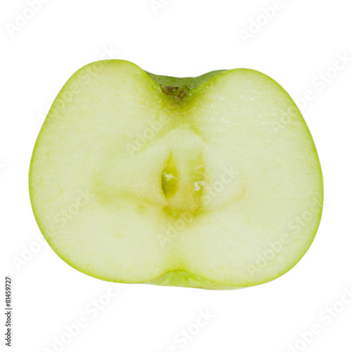 Slice of green apple in the macro scale