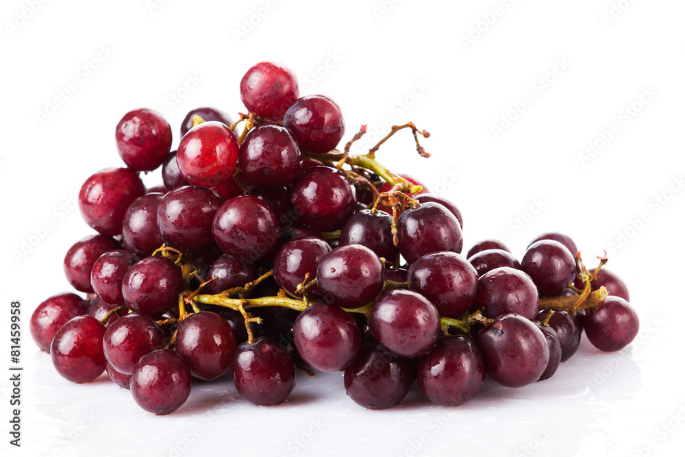 red grape isolated on white