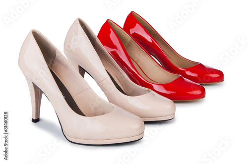 Set of shoes isolated on the white background