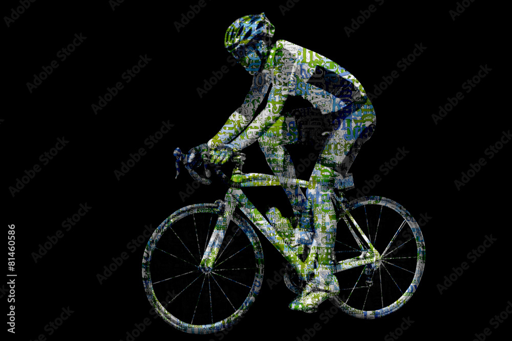 Naklejka premium writing with cycling