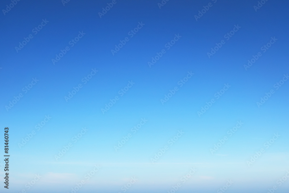 Blank blue sky surface