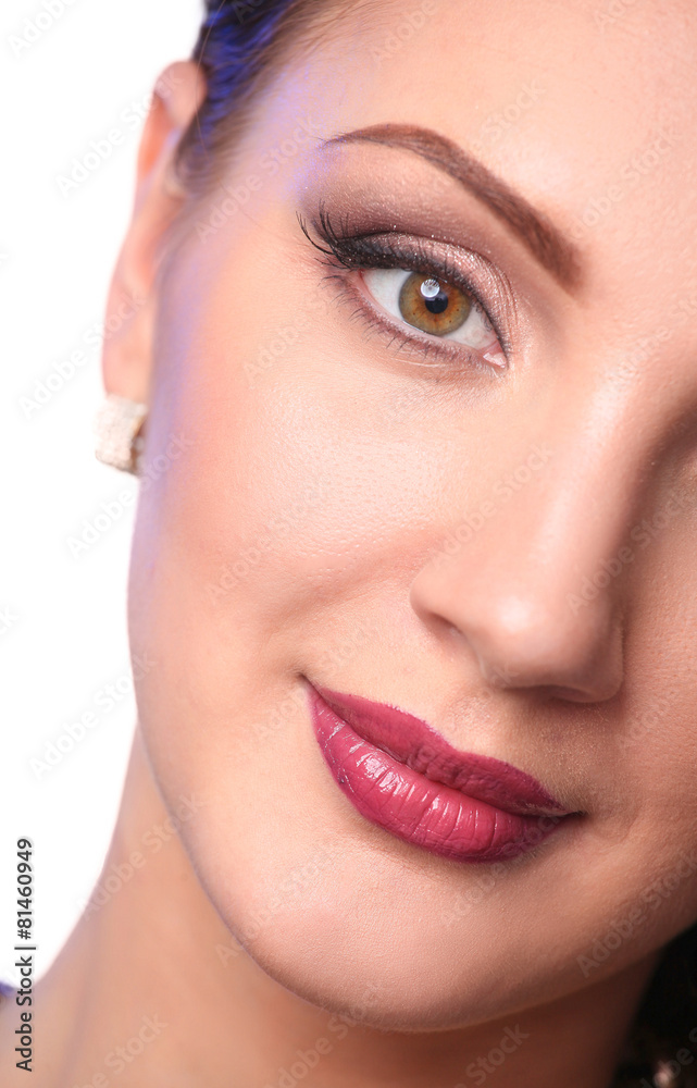 Close up portrait of beautiful young woman face Close up portrait of beautiful young woman face