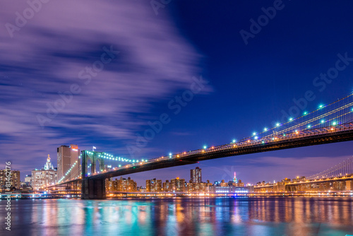 Fototapeta Naklejka Na Ścianę i Meble -  Night panorama of Manhattan in New York, USA