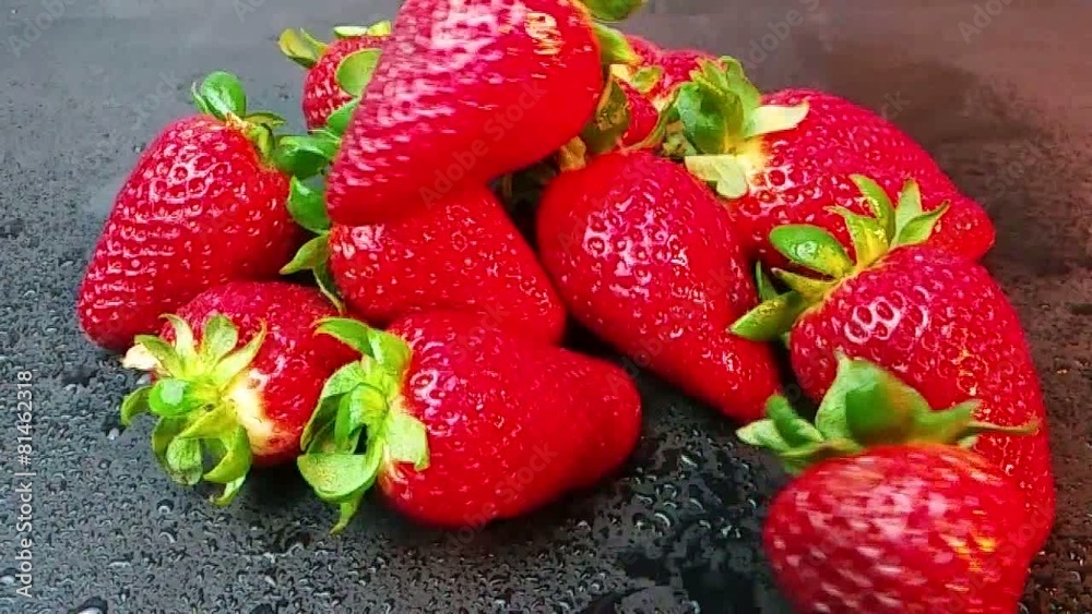 Strawberries in slow motion