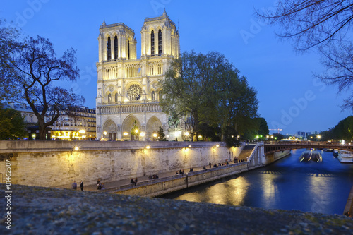 Notre Dame de Paris in the evening, Paris, France