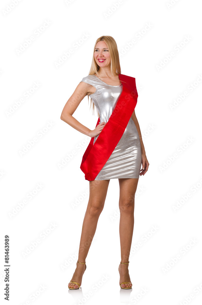 Beauty contest winner isolated on the white Beauty contest winner isolated on the white