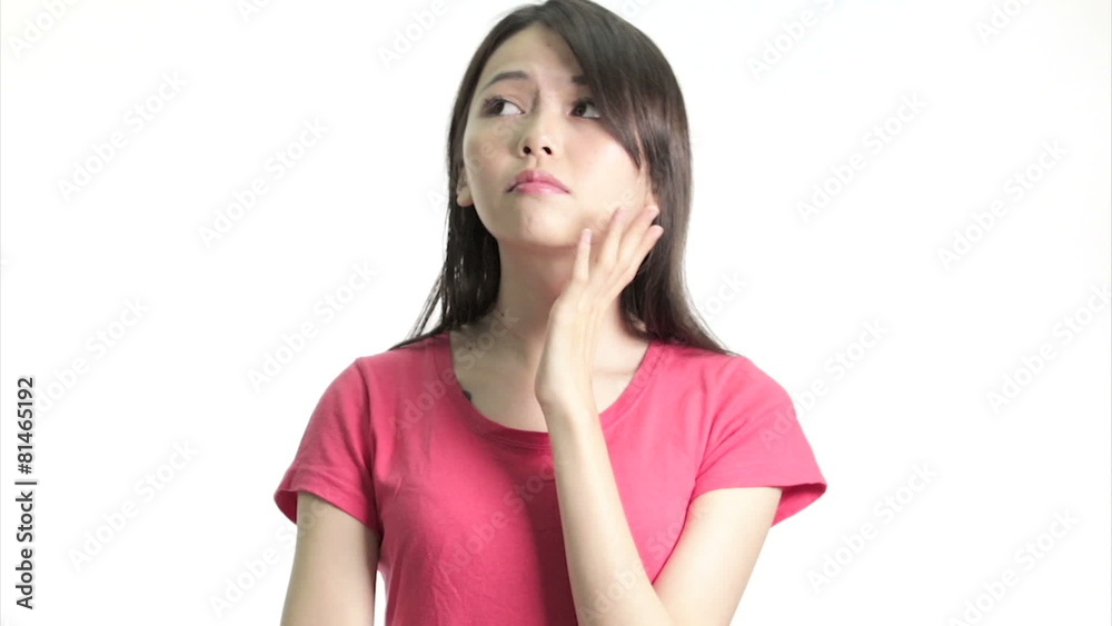 Chinese Woman Thinking and Having a Eureka Moment Chinese Woman Thinking and Having a Eureka Moment